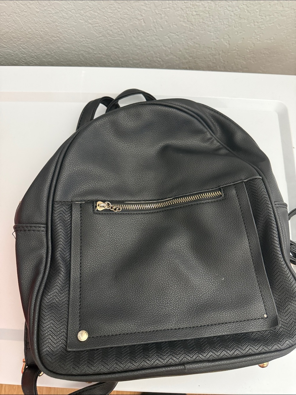 Black Leather-Effect Backpack - Montana west